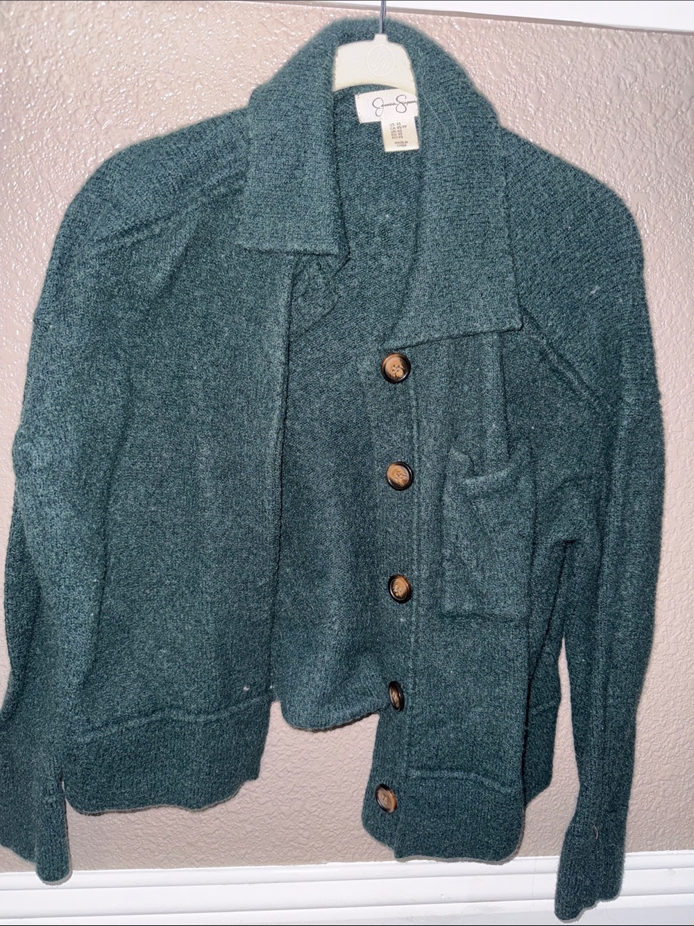 Jessica Simpson Dark Teal Button Front Cardigan
